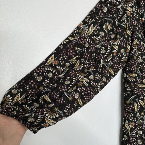 Lane Bryant Peasant Tunic Top Black Paisley Floral Size 22 - Picture 7 of 11